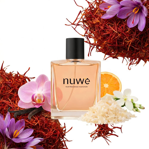 Amber Rouge unisex warm oriental high concentration perfume bottle — Nuwe Perfumes handcrafted Kerala