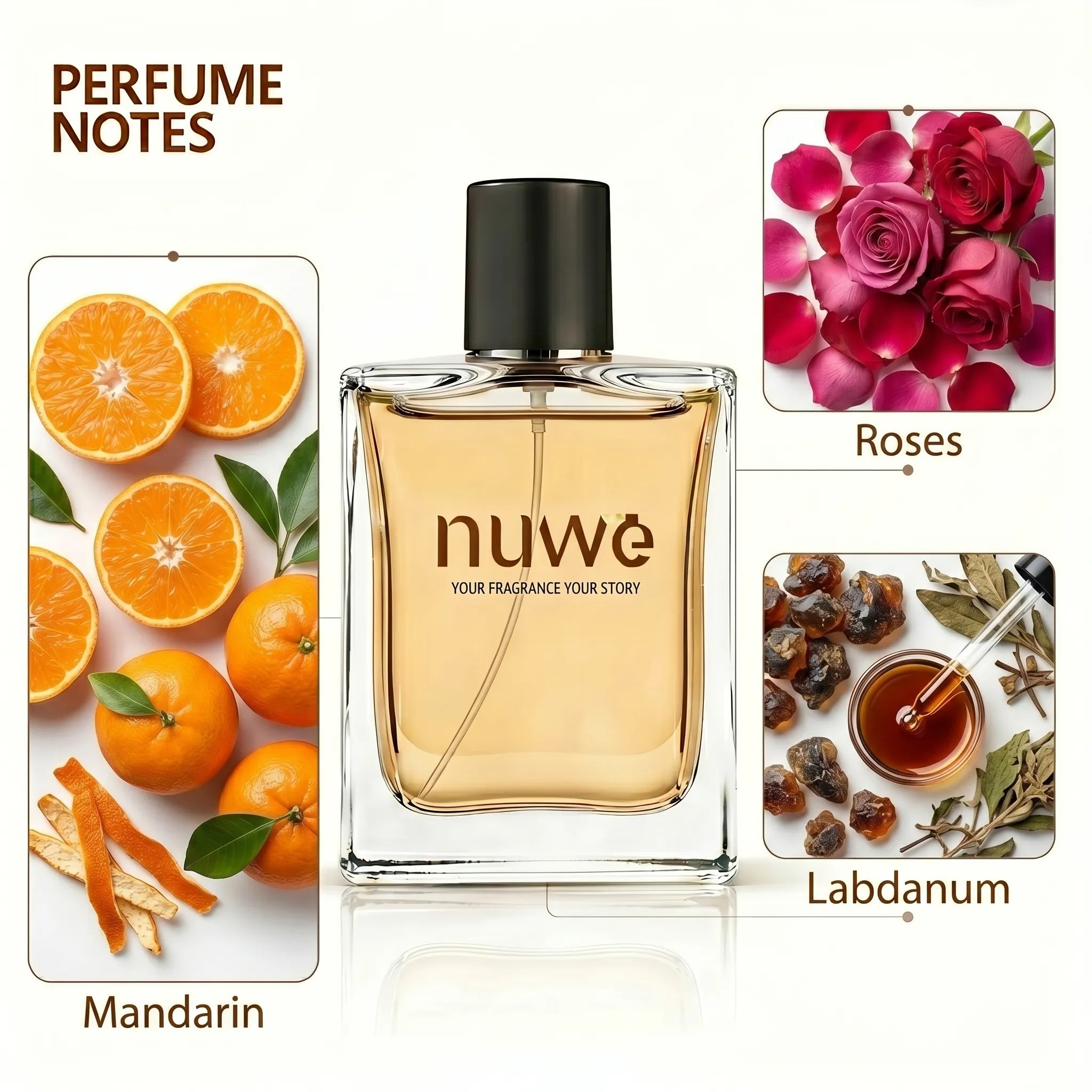 Black Rose fragrance notes — rose, oud, patchouli, musk — imported perfume oils Nuwe Perfumes
