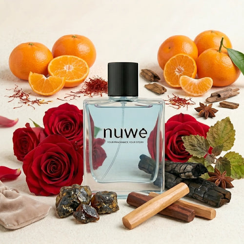 Black Rose unisex floral woody high concentration perfume bottle — Nuwe Perfumes handcrafted Kerala