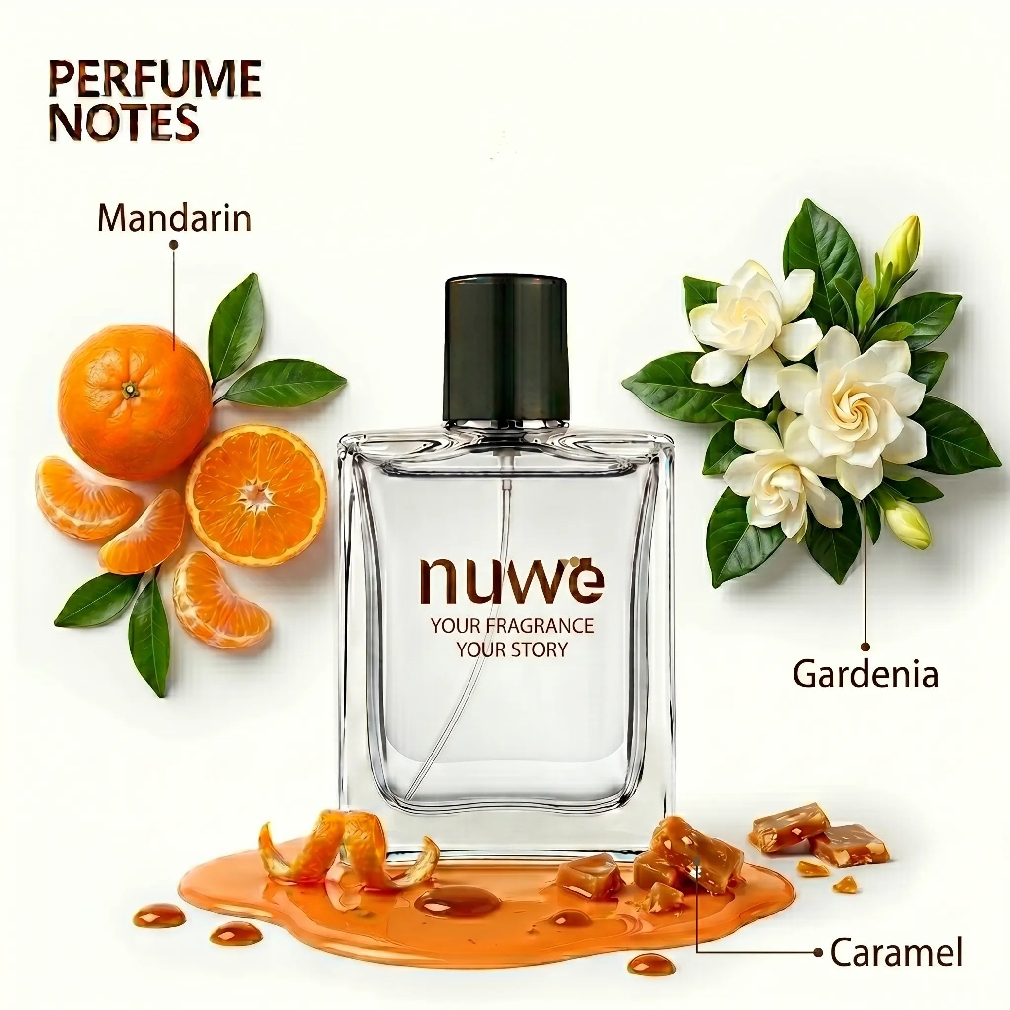 Hamsafar fragrance notes — fresh floral heart, rose, sandalwood, soft musk — imported perfume oils Nuwe Perfumes