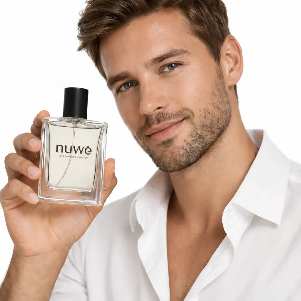 Marezza fresh ocean-inspired men's daily wear perfume — clean aquatic scent by Nuwe Perfumes Kerala