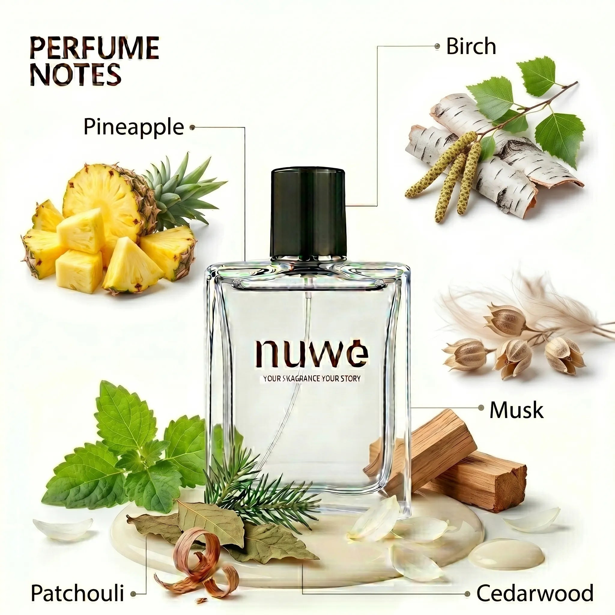 Royal Legend fragrance notes — citrus, lavender, spice heart, woody amber base — imported perfume oils Nuwe Perfumes