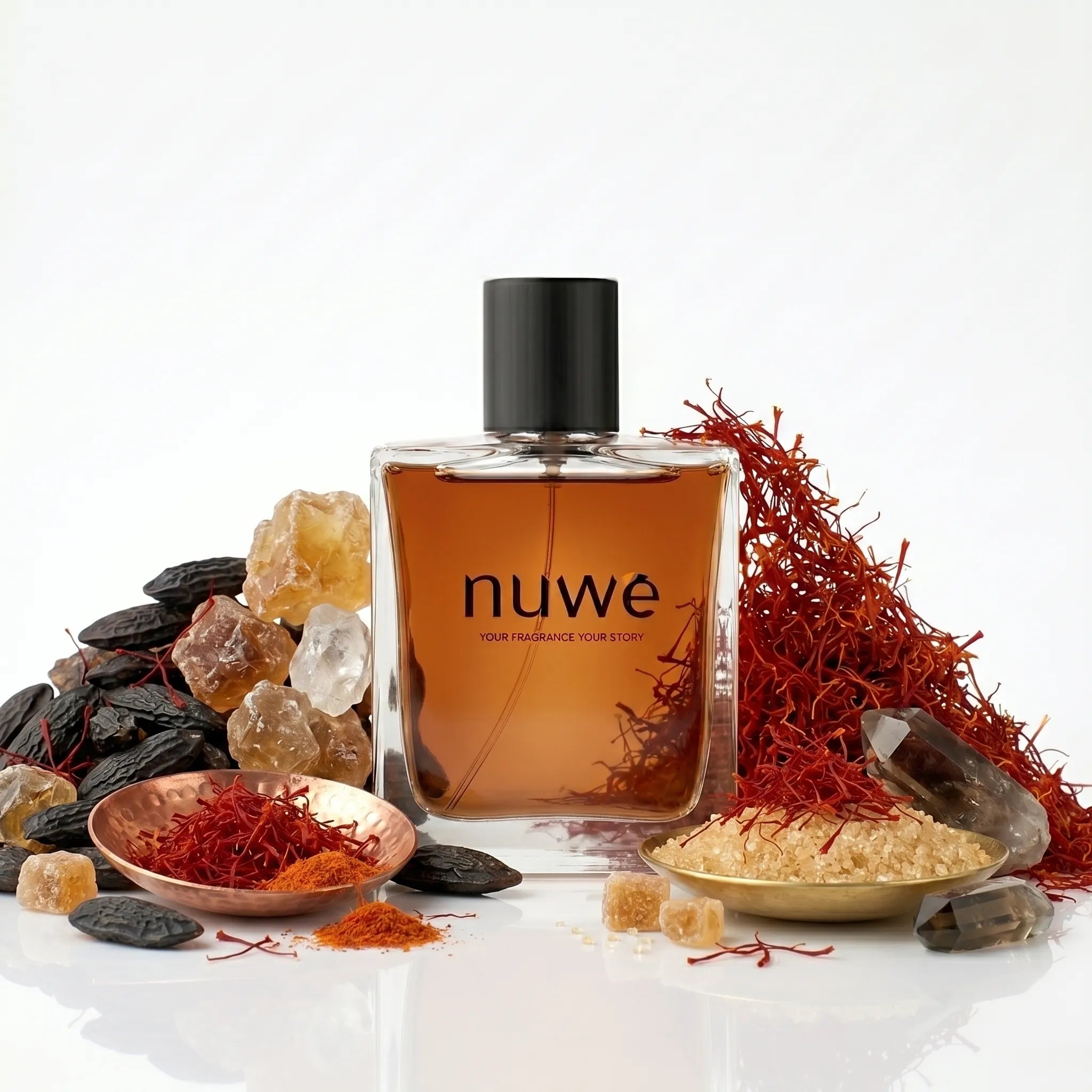 Royal Tonka unisex warm woody high concentration perfume bottle — Nuwe Perfumes handcrafted Kerala
