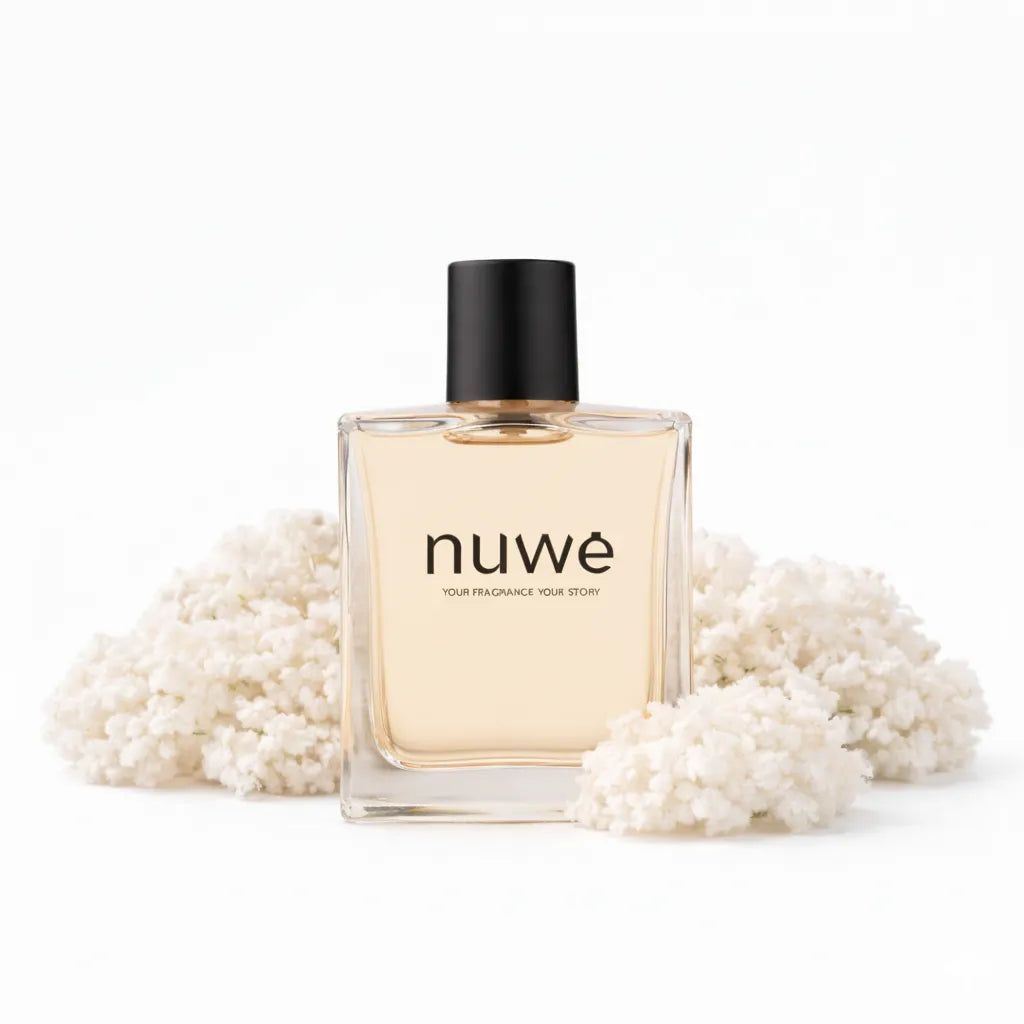 White Cream women's soft floral aldehyde high concentration perfume bottle — Nuwe Perfumes handcrafted Kerala
